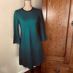 Anne Klein Women's Dress Forest With Faux Leather Trim - Green Size 4